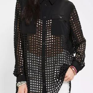 EVIL TWIN - Lattice Cut LS Blouse